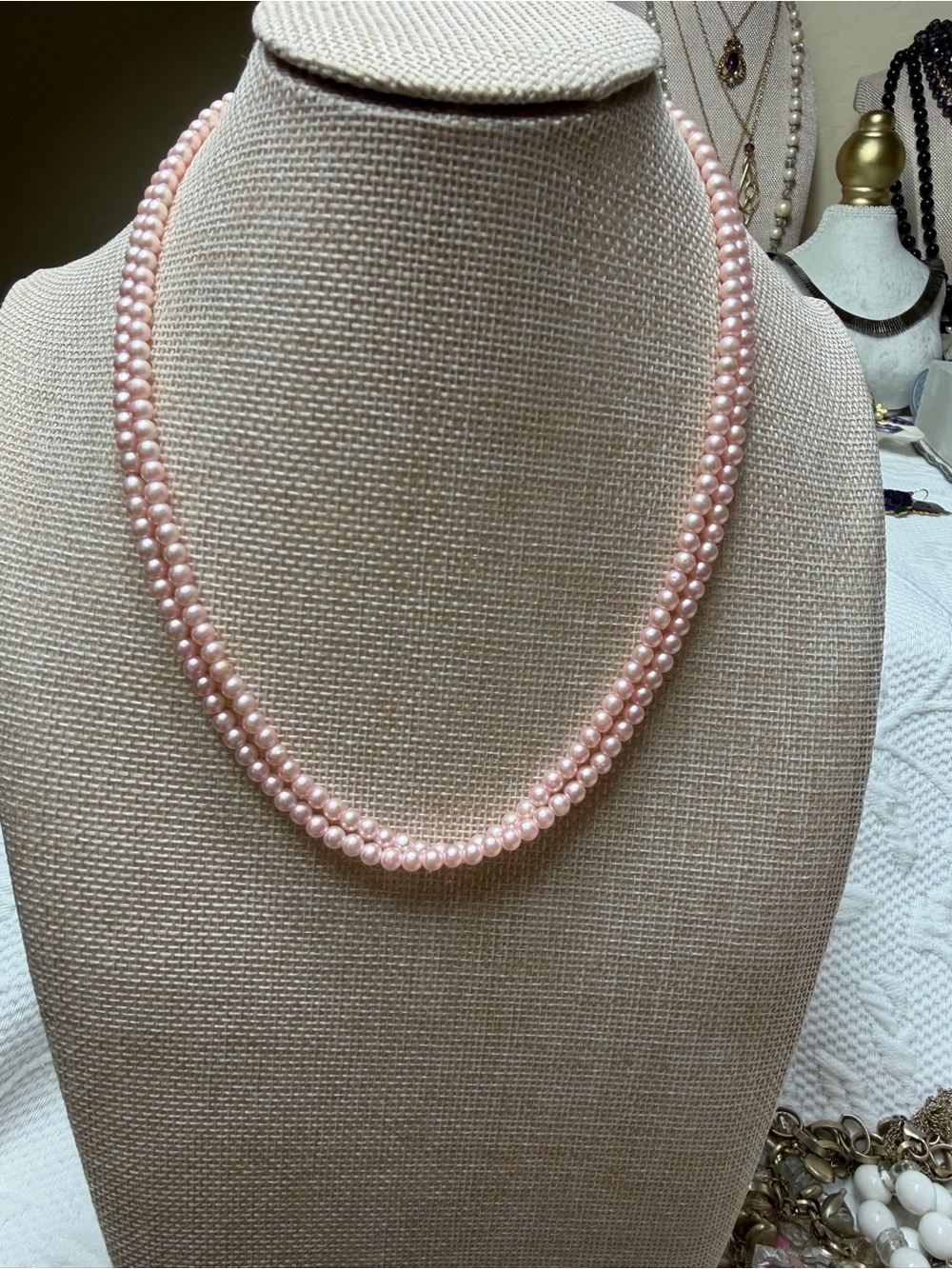 Source Unknown Pink Pearl Necklace
